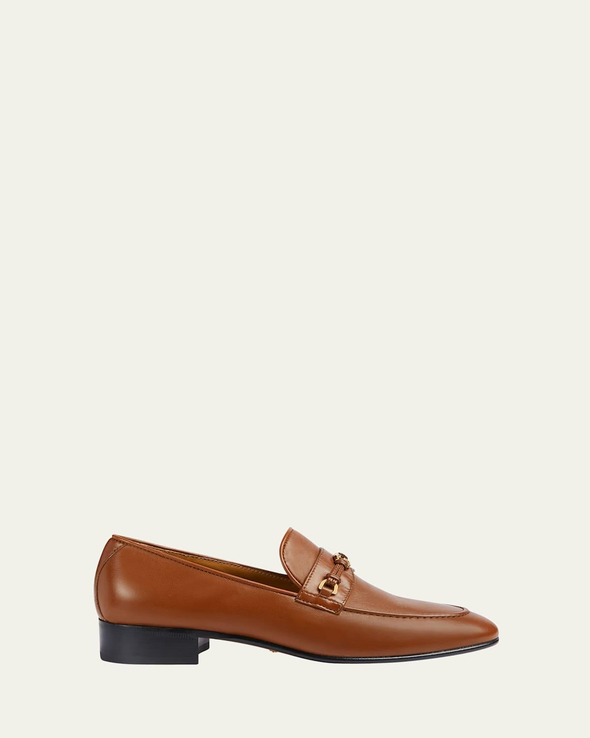 Ed Leather Medallion Strap Loafers Product Image