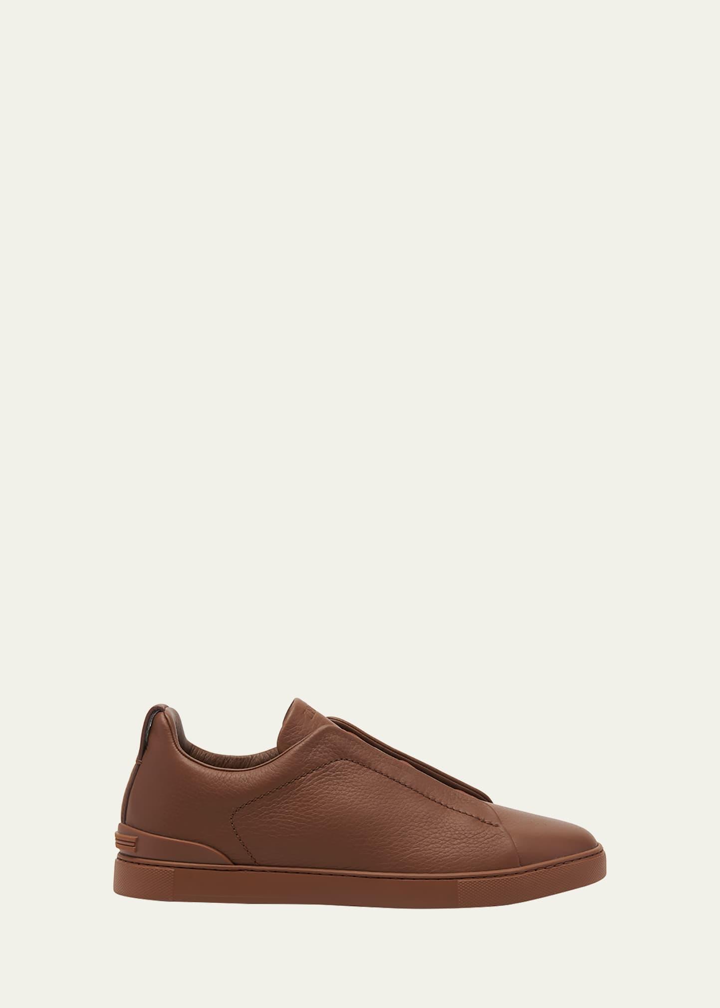 ZEGNA Triple Stitch Deerskin Leather Slip-On Sneaker Product Image