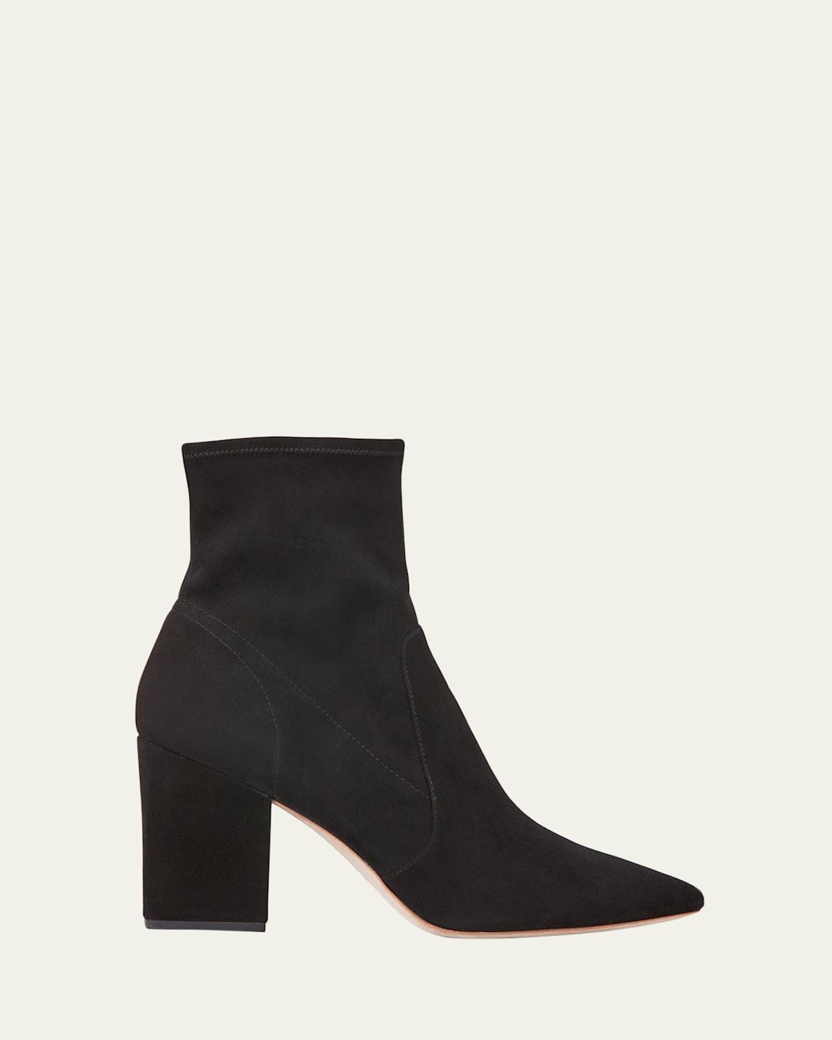 Loeffler Randall Isla Slim Ankle Bootie (Cacao Stretch Suede) Women's Shoes Product Image