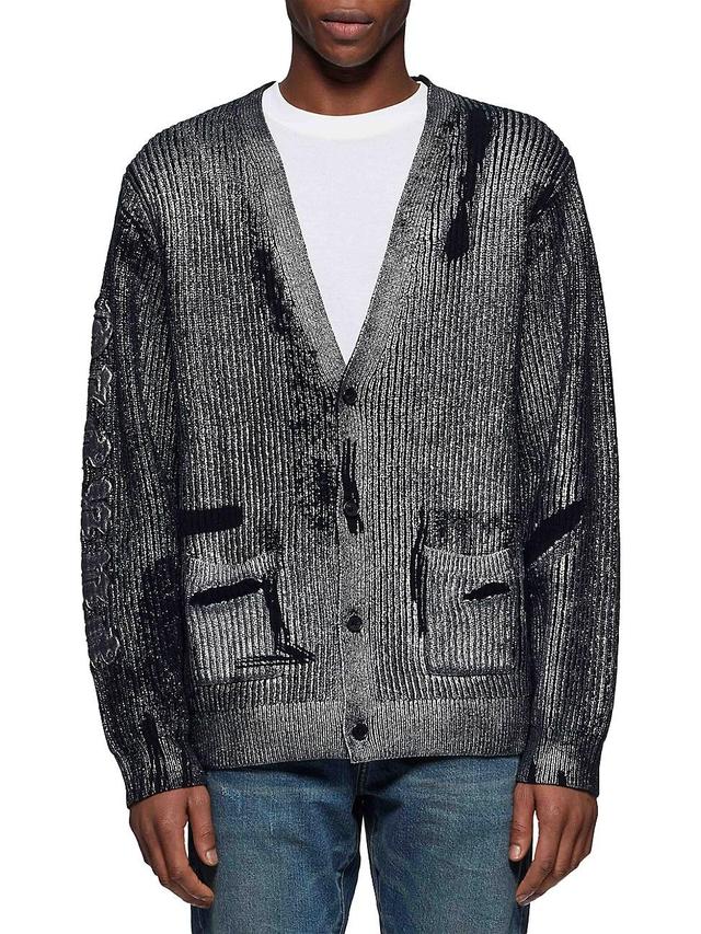 Mens Metallic Foil Cardigan Product Image