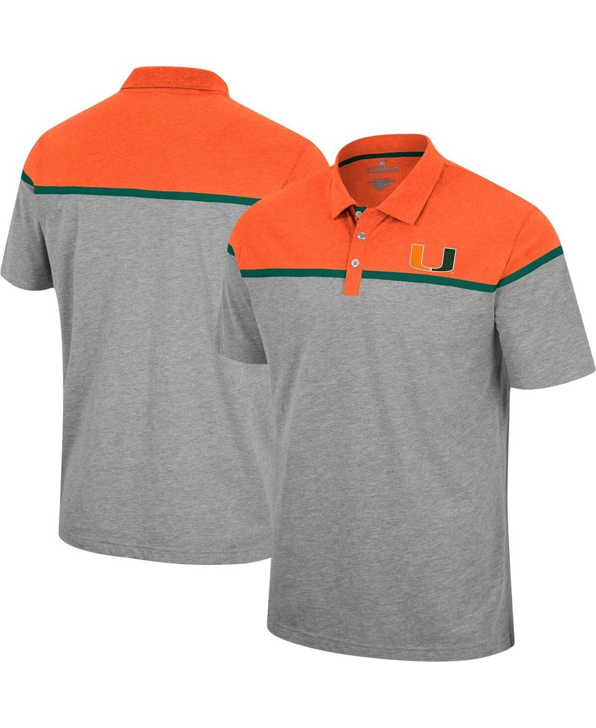 Mens Colosseum Heather Gray Miami Hurricanes Chamberlain Polo Shirt Product Image