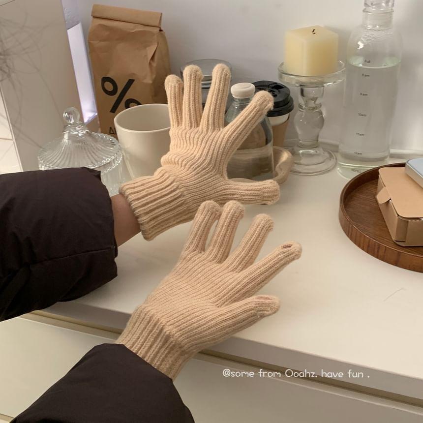 Plain Touchscreen  Knit Gloves Product Image