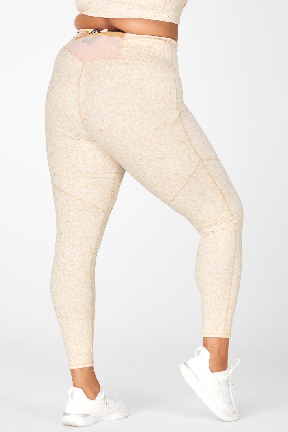 Fabletics Trinity High-Waisted Pocket Legging Womens Chill/Matte Gold plus Size 4X Product Image