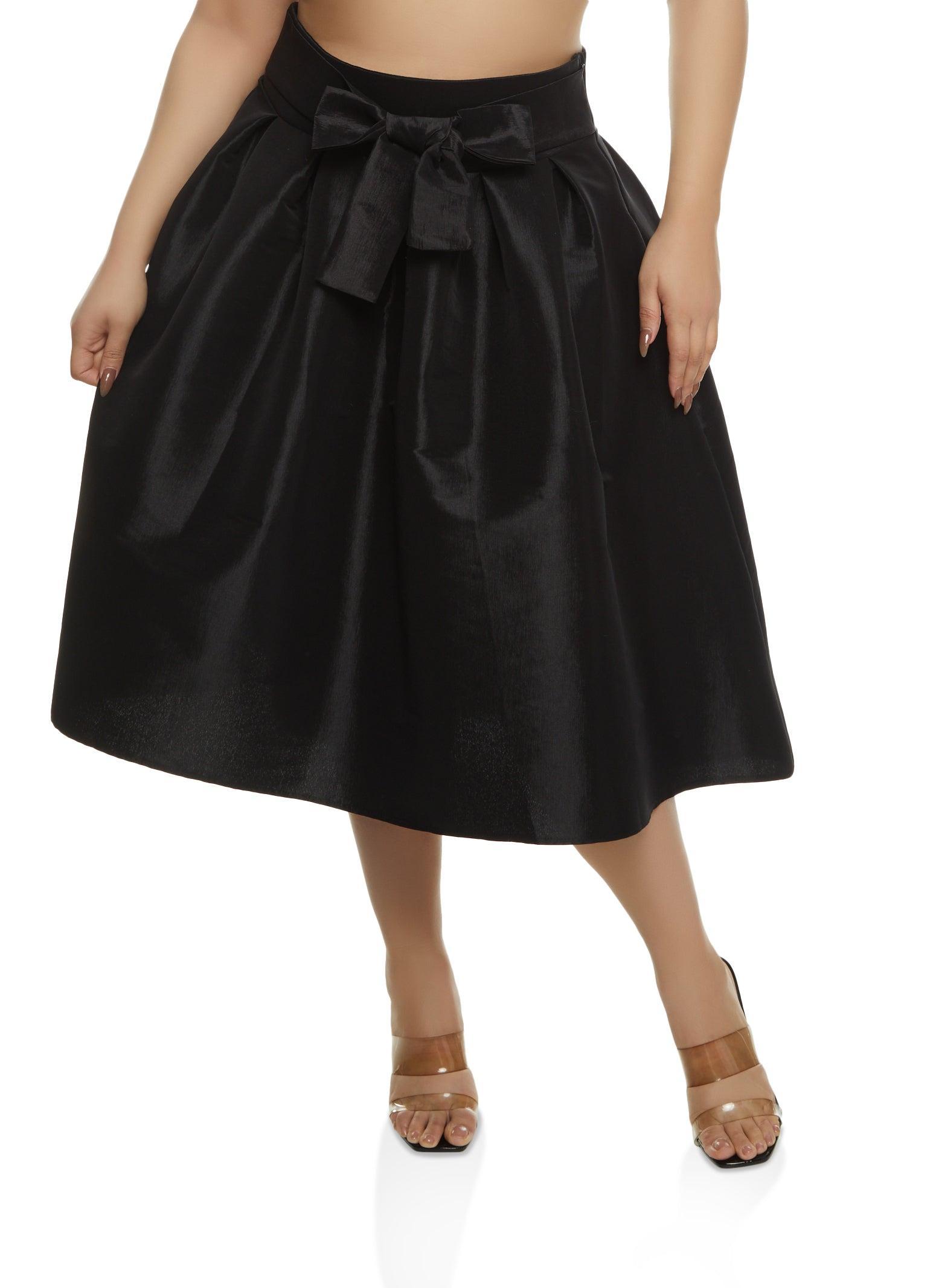 Womens Plus Size Tie Waist Circle Skirt Product Image