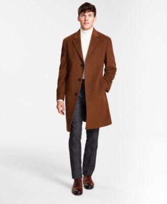 Men's Classic Fit Luxury Wool Cashmere Blend Overcoats Product Image