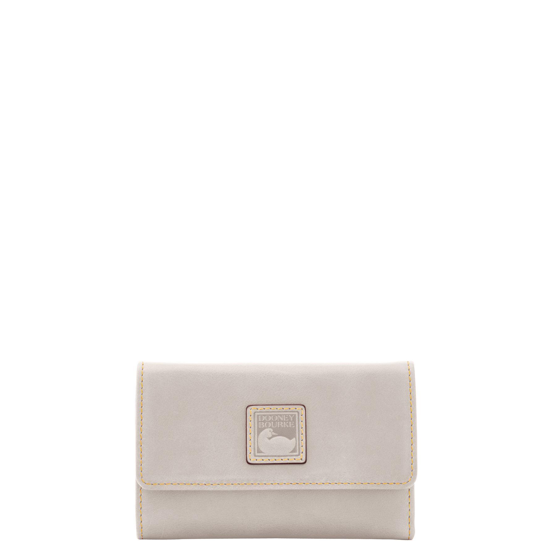 Dooney & Bourke Womens Florentine Flap Leather Wallet in Natural Product Image