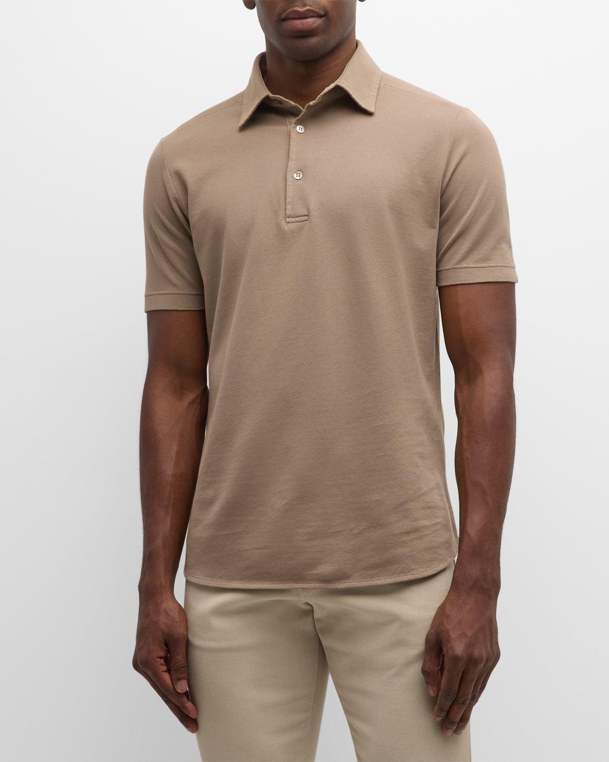 Mens Piqu Dyed Polo Shirt Product Image