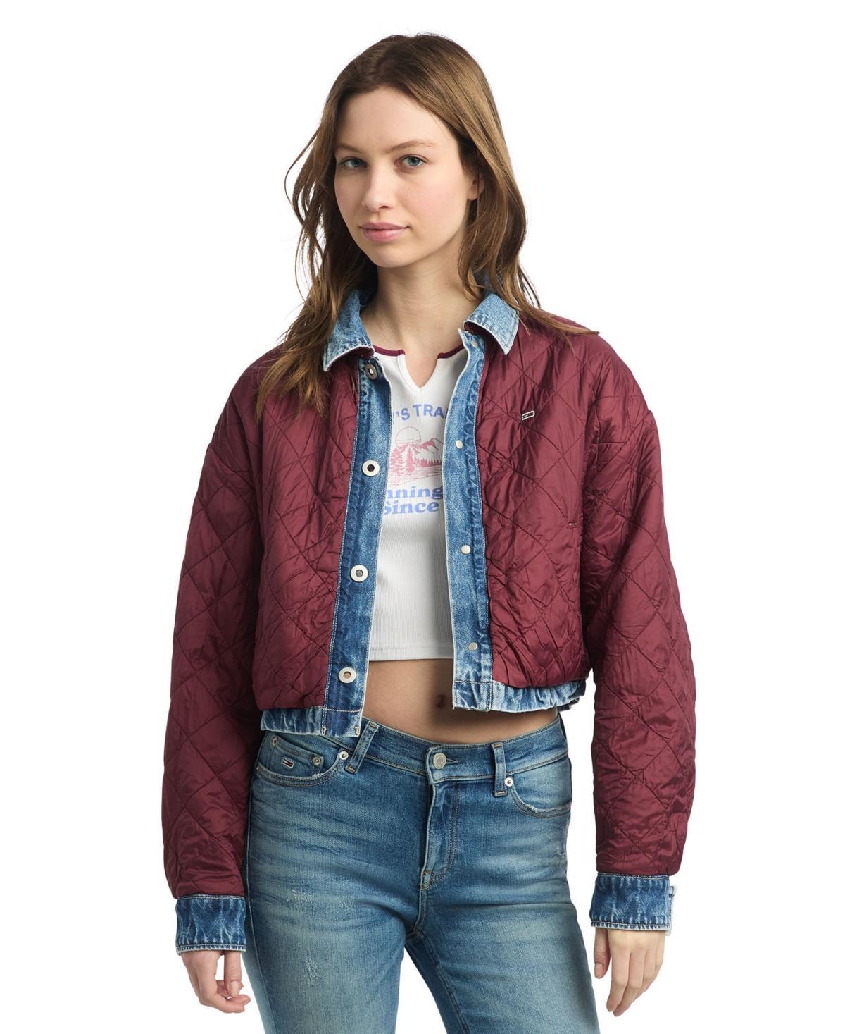 Tommy Jeans Womens Cotton Quilted Reversible Denim Jacket Product Image