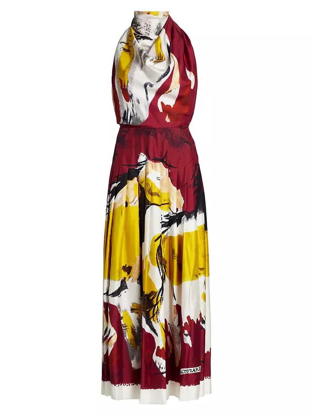 Carole Silk Abstract Maxi Dress Product Image