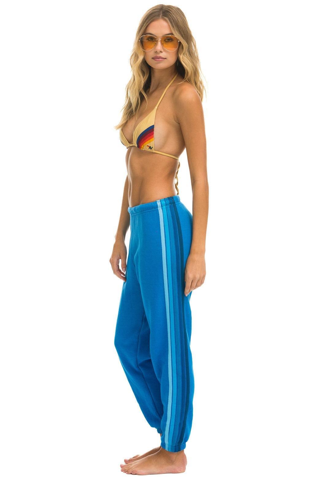 5 STRIPE SWEATPANTS - OCEAN // BLUE Female Product Image