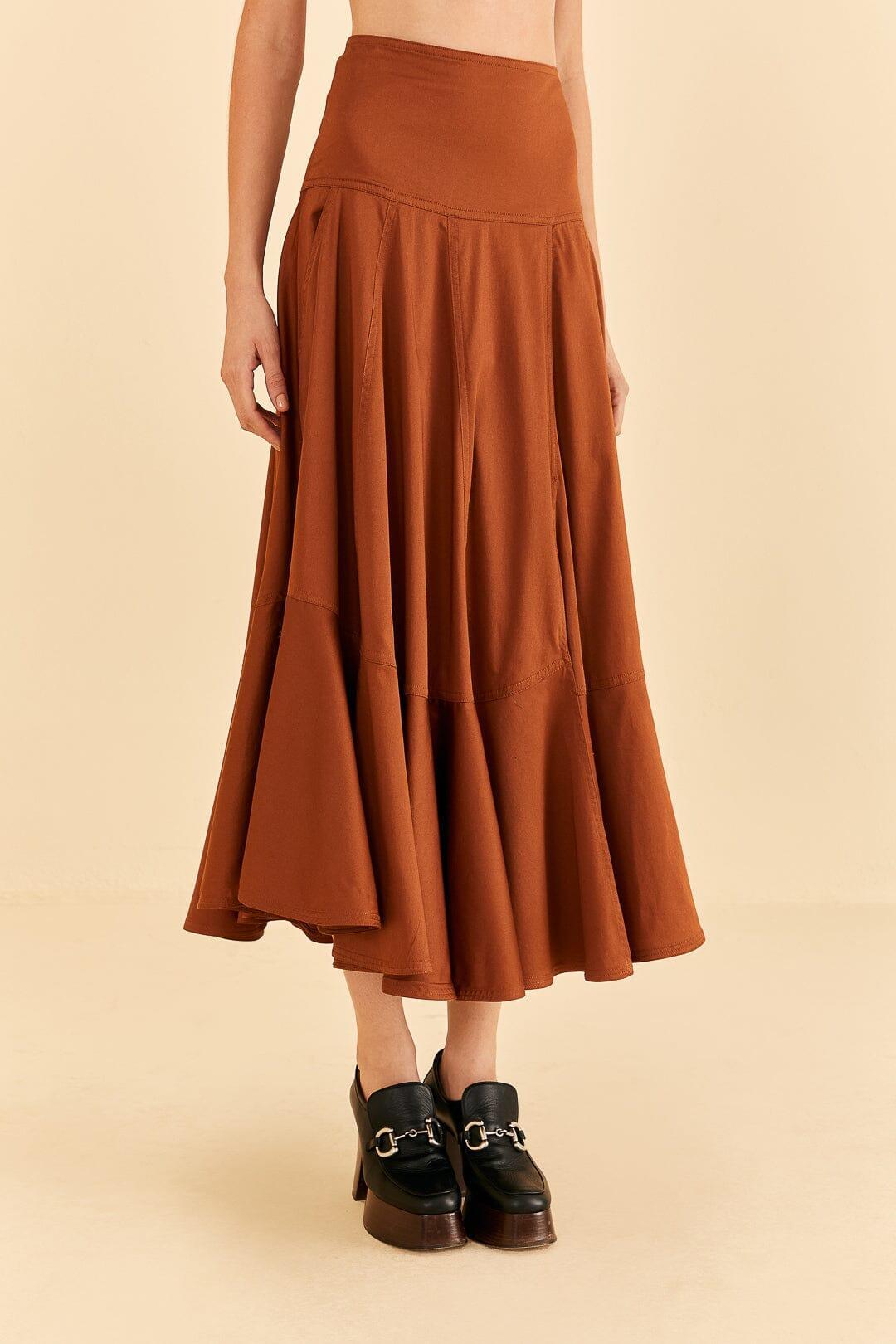 Caramel Ruffle Maxi Skirt Product Image