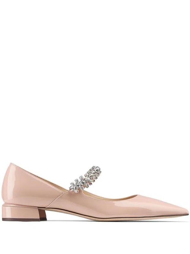 JIMMY CHOO Bing Crystal-strap Ballerina Shoes In Cream Product Image