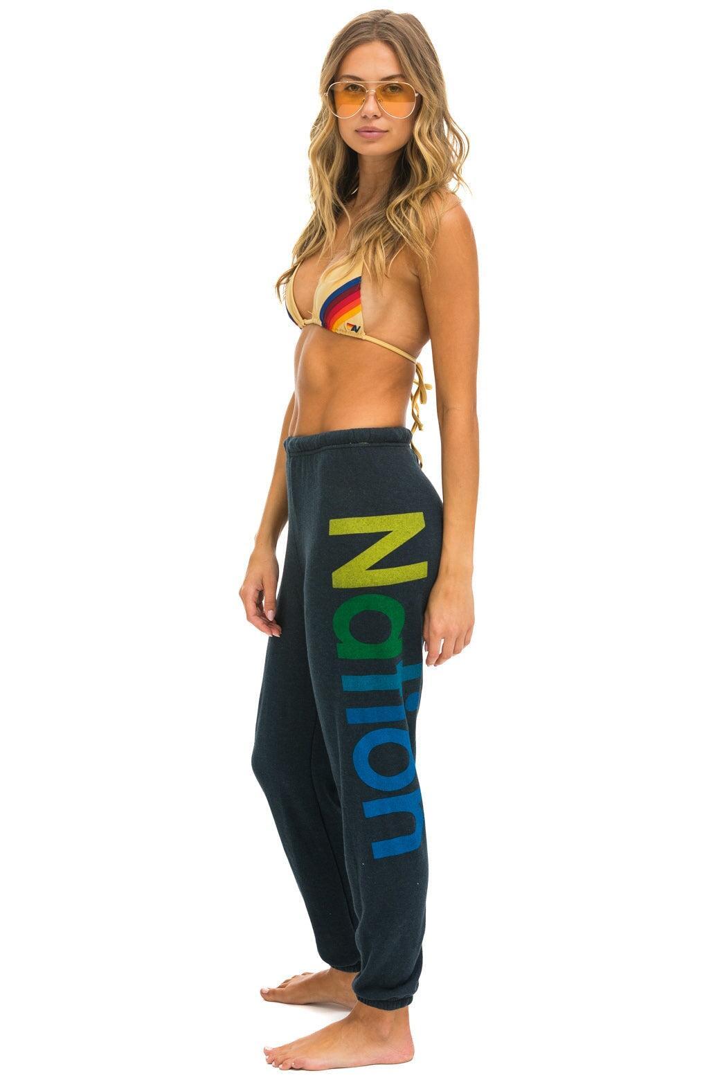 AVIATOR NATION 2 SWEATPANTS - CHARCOAL Female Product Image