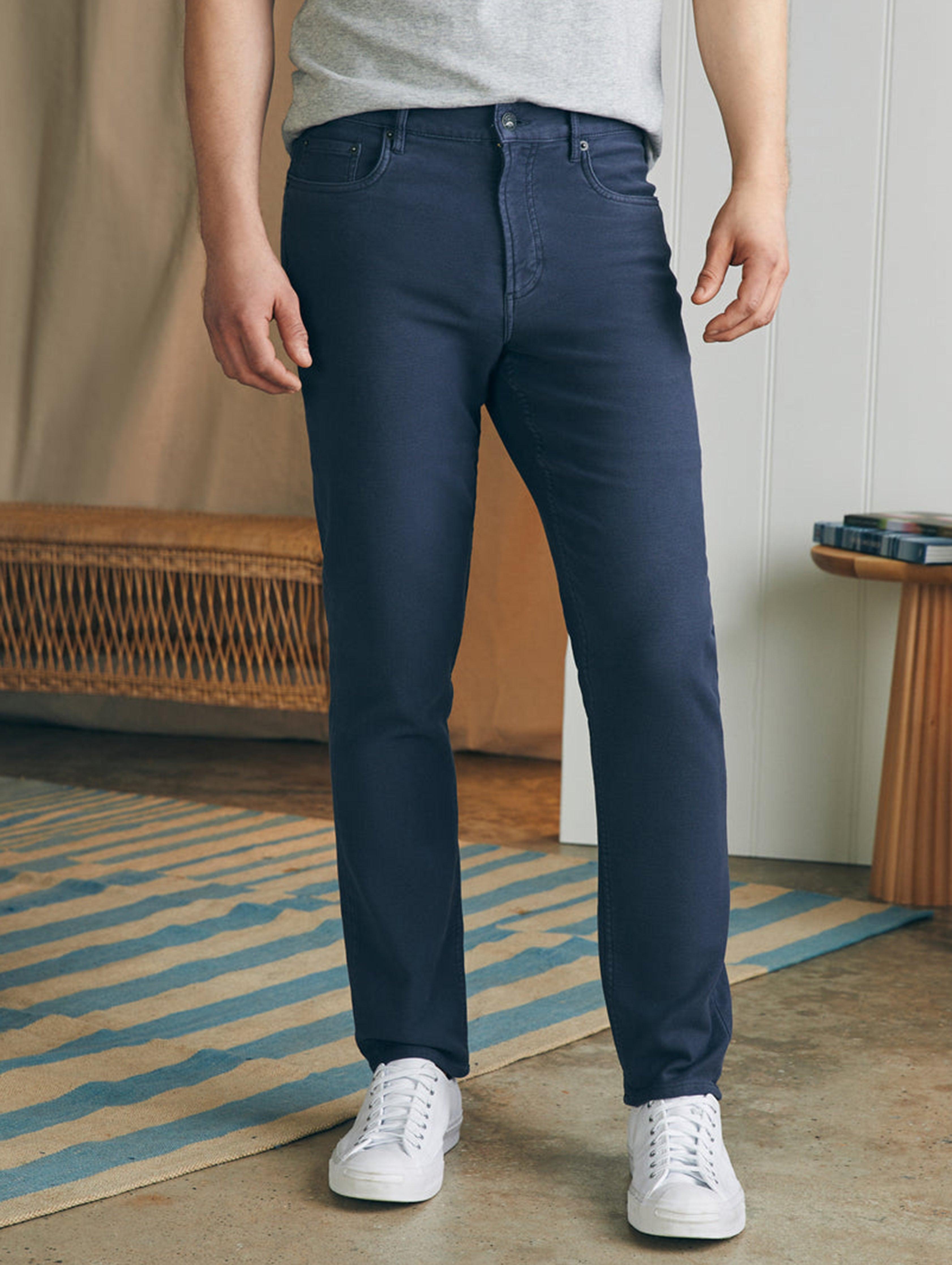 Stretch Terry 5-Pocket Pant - Navy Male Product Image