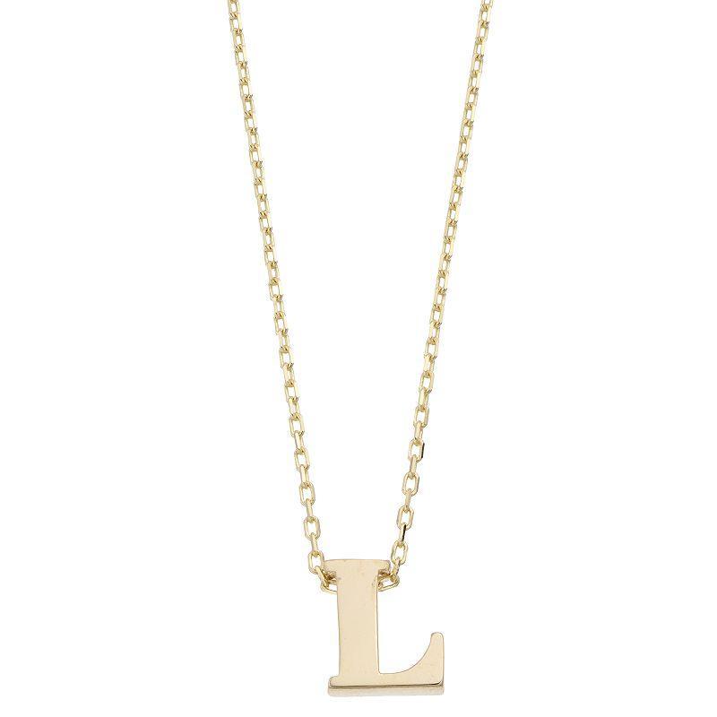 Au Naturale 14k Gold Initial Pendant Necklace, Womens Product Image