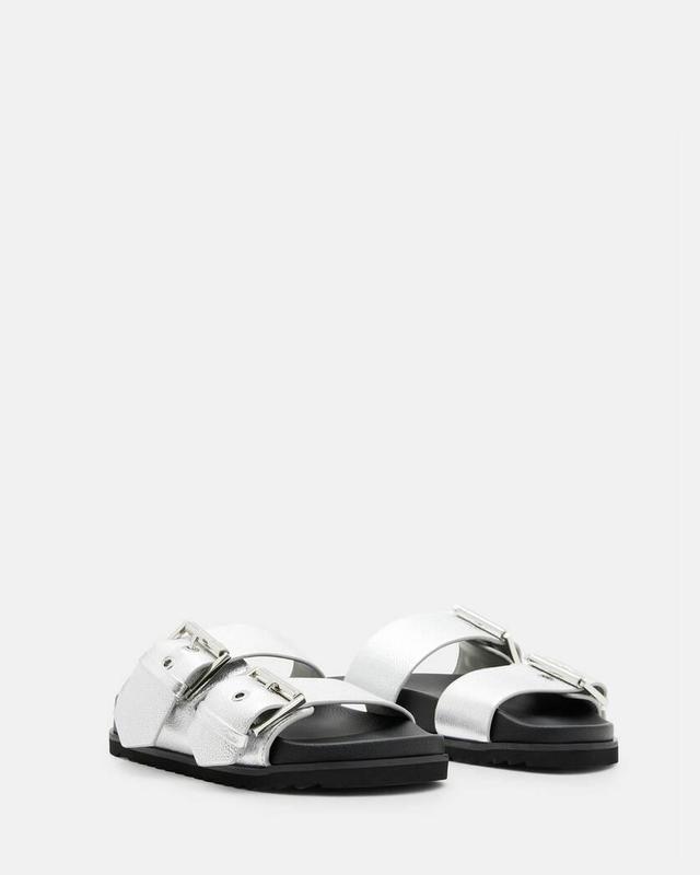 Sian Metallic Leather Buckle Sandals Product Image
