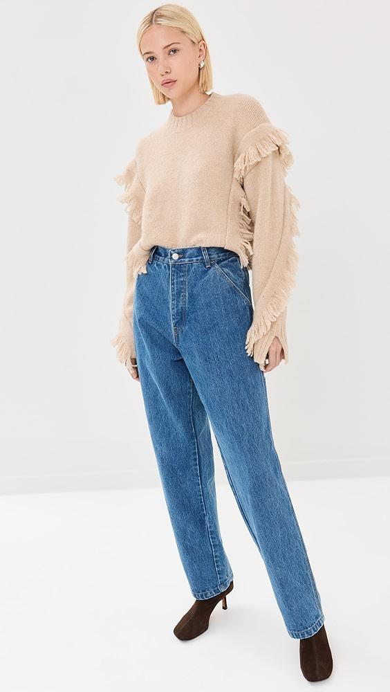 3.1 Phillip Lim Crewneck Sweater with Fringe Trim | Shopbop Product Image