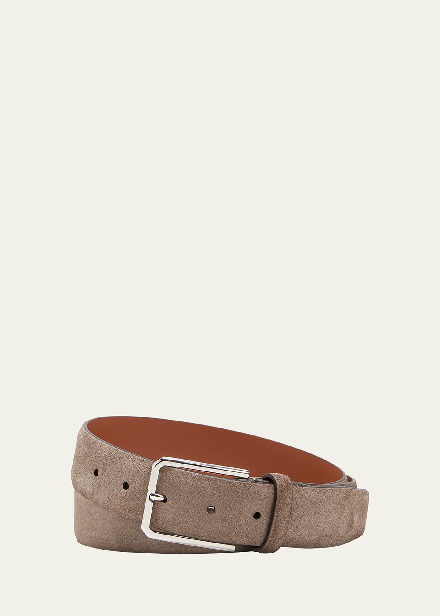 Mens Suede Square-Buckle Belt Product Image