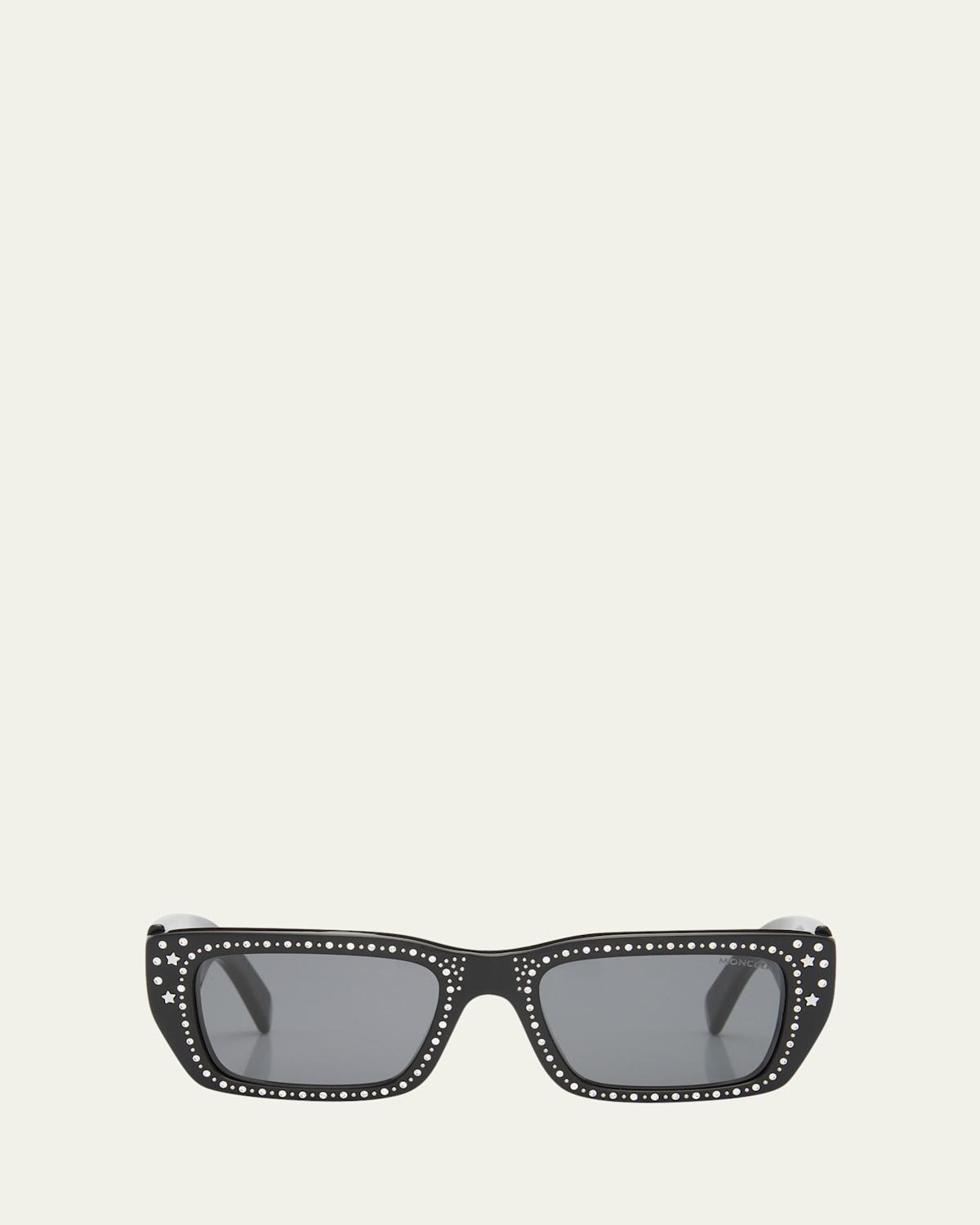 x Palm Angels Crystal Acetate & Plastic Rectangle Sunglasses Product Image