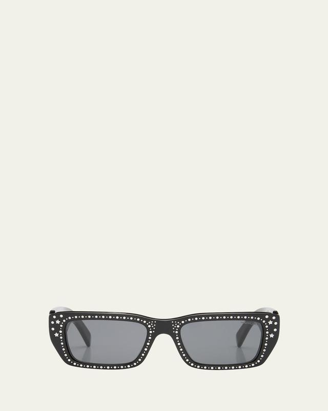 x Palm Angels Crystal Acetate & Plastic Rectangle Sunglasses Product Image