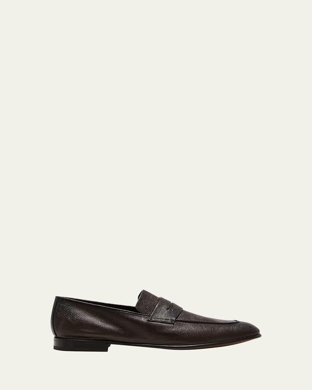 Mens Pebbled Leather Loafers Product Image