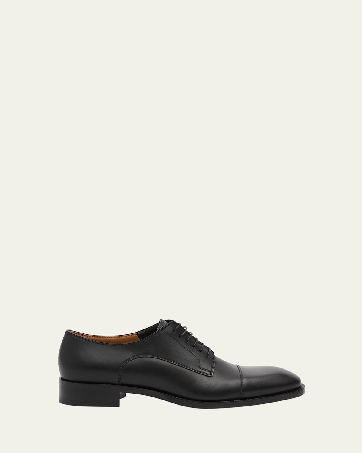 Mens Formal Leather Cap-Toe Oxford Shoes Product Image