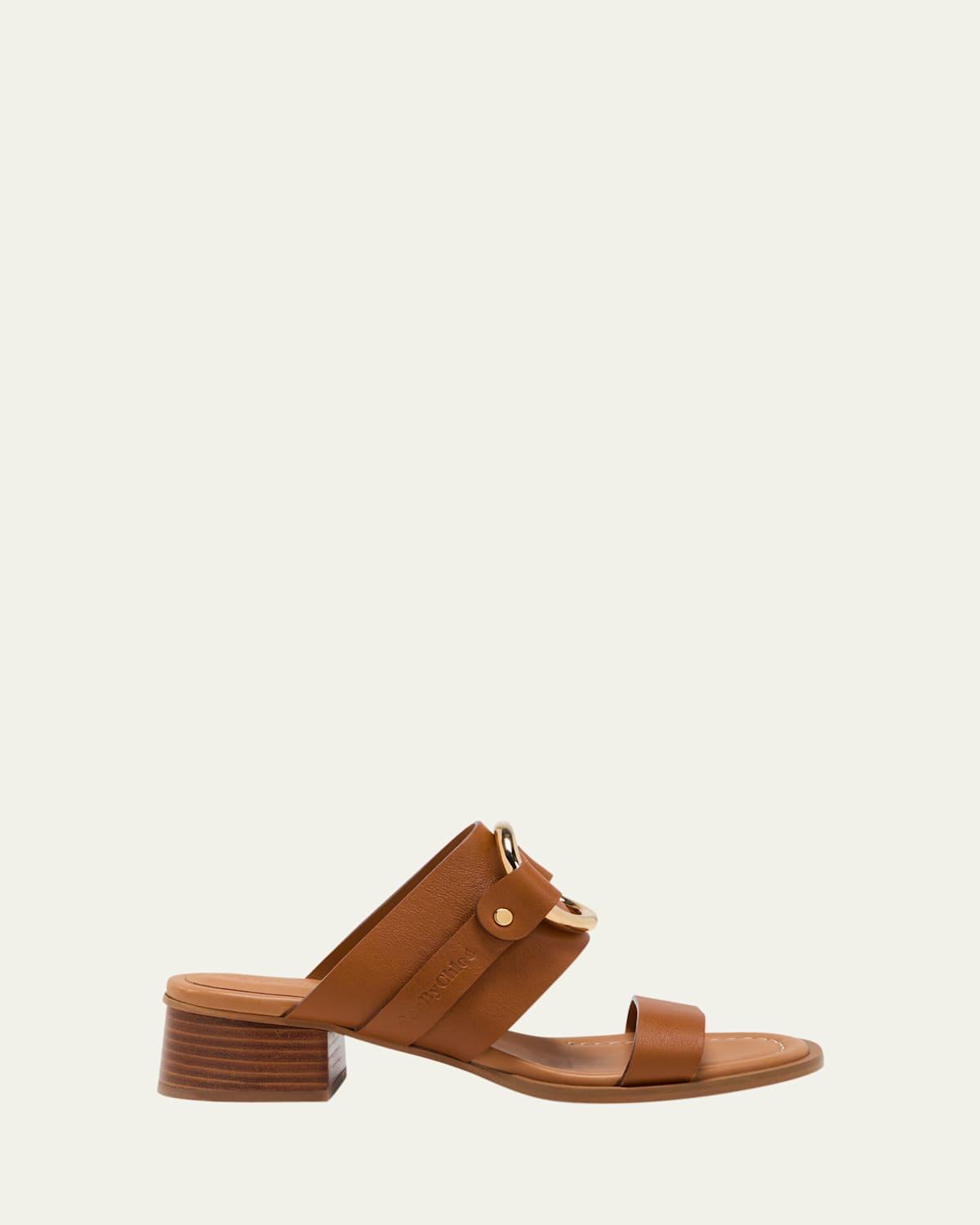 Hana Leather Ring Slide Sandals Product Image