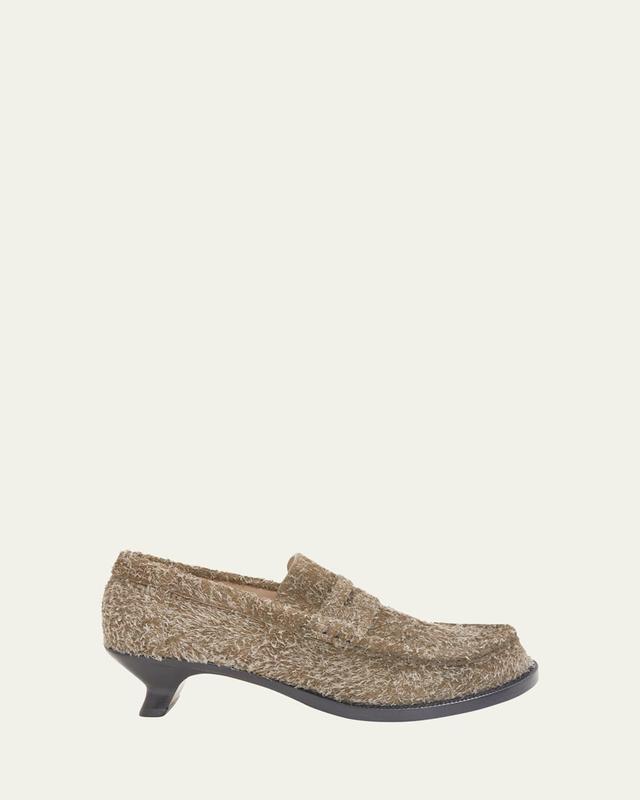 Terra Suede Kitten-Heel Penny Loafers Product Image