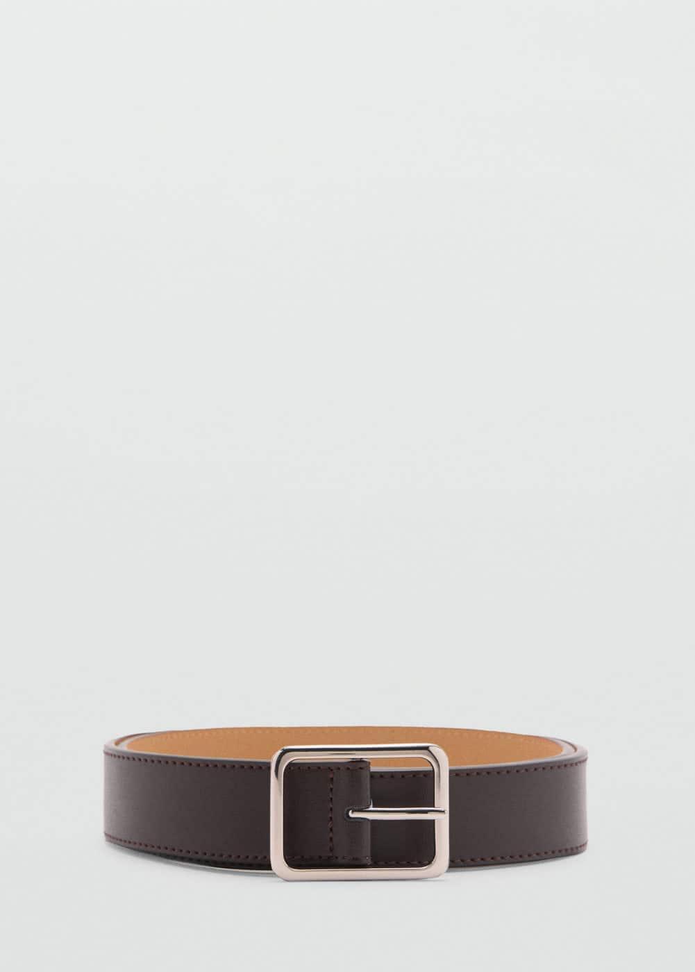 MANGO MAN - 100% leather belt brownMen Product Image