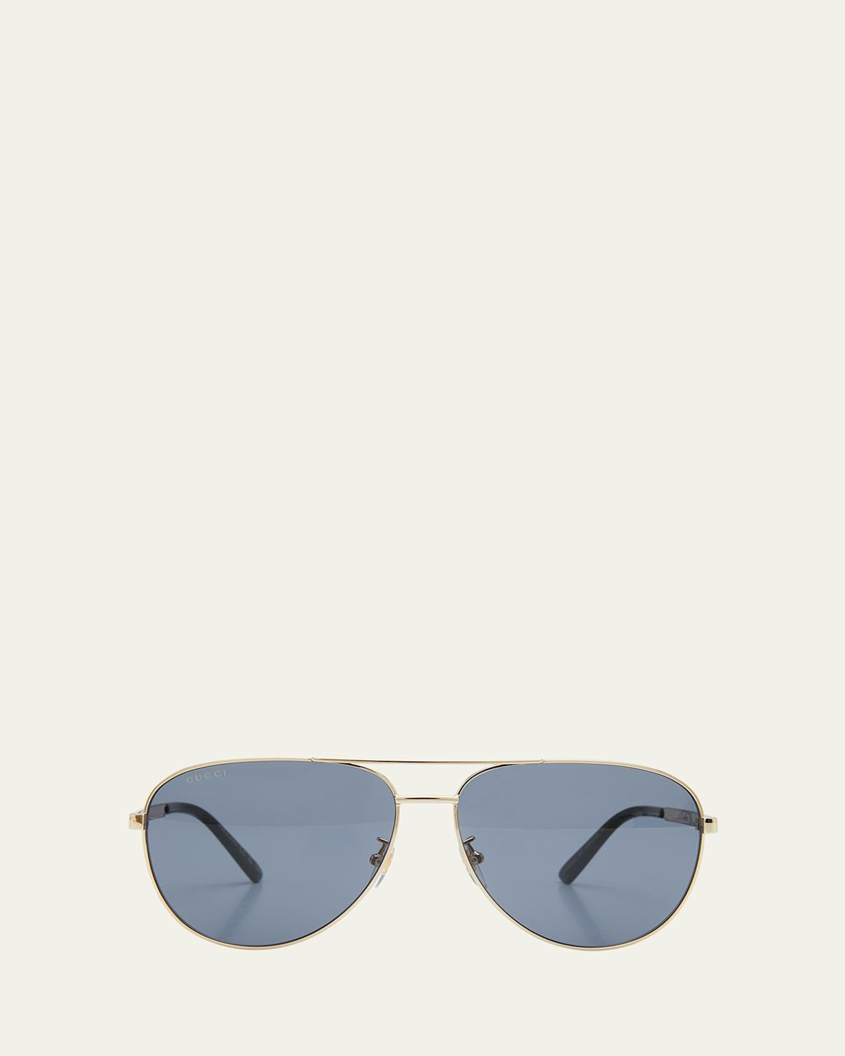 Mens Vintage Web 63MM Pilot Metal Sunglasses Product Image