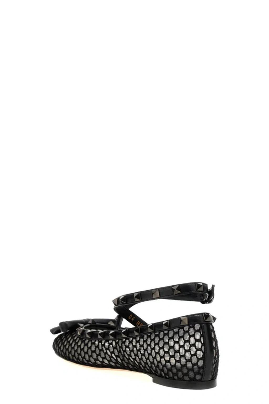 Black Rockstud Ballet Flats Product Image