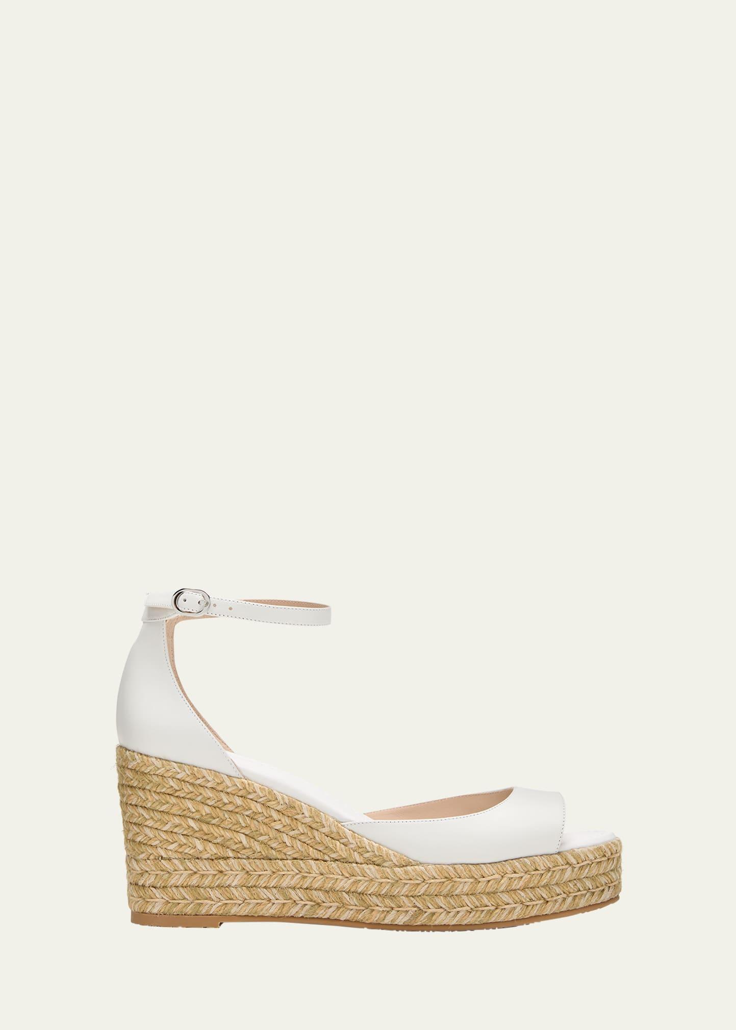 Nudista Leather Ankle-Strap Wedge Espadrilles Product Image