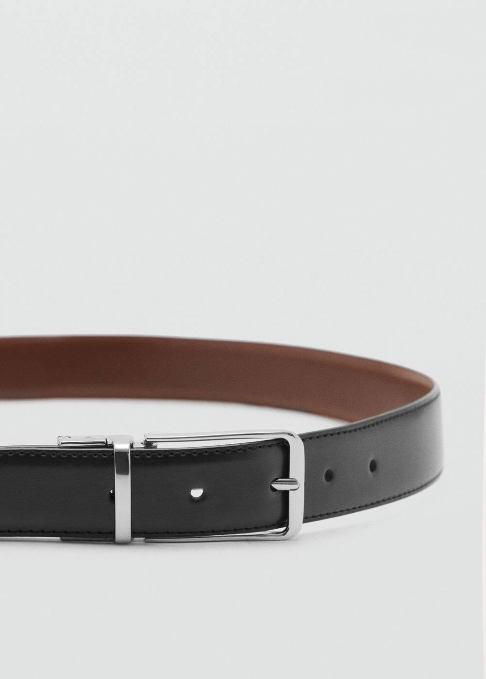 Leather reversible belt - Men | MANGO USA Product Image