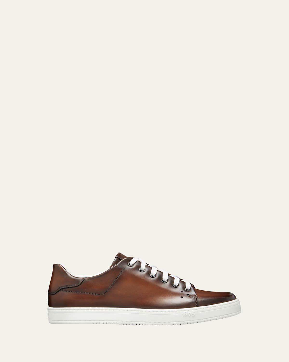 Mens Playtime Burnished Leather Sneakers Product Image