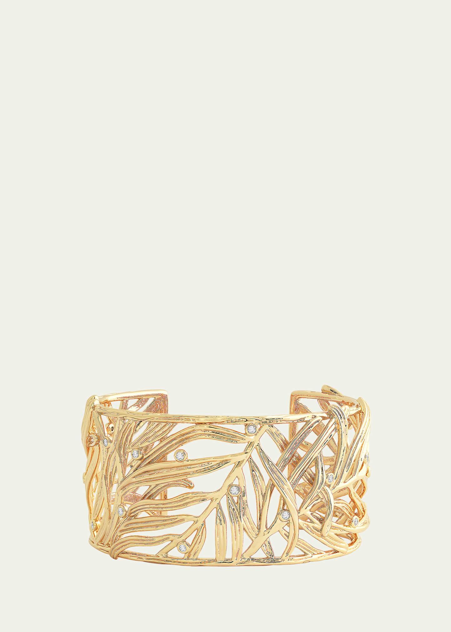 Womens Palm 18K-Gold-Plated & Cubic Zirconia Cuff Product Image