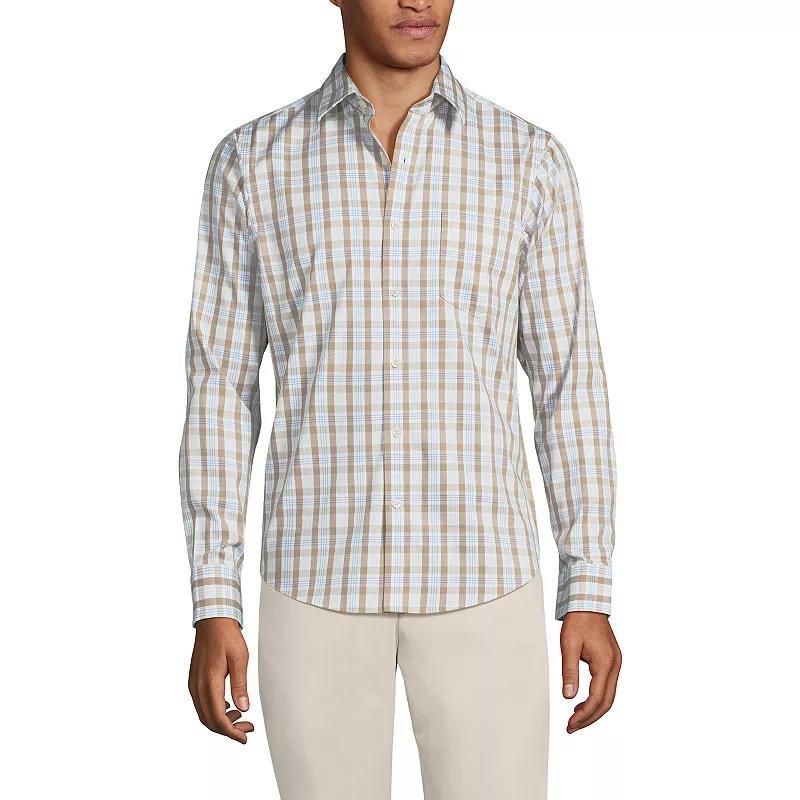 Mens Lands End Traditional Fit Travel Button-Down Shirt Product Image