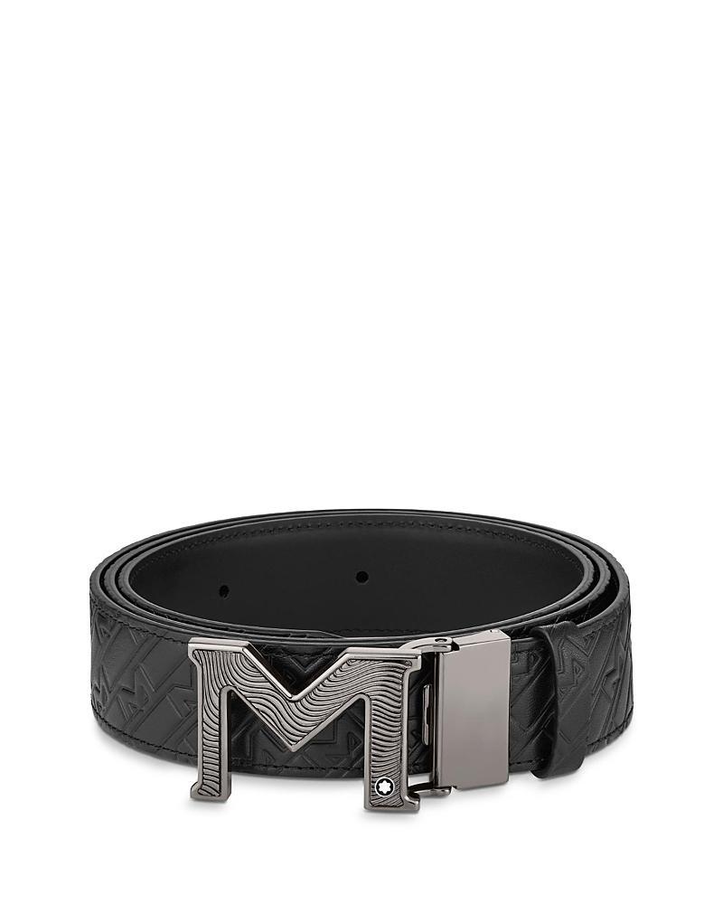 Mens M Rubberized Buckle Reversible Leather Belt Product Image