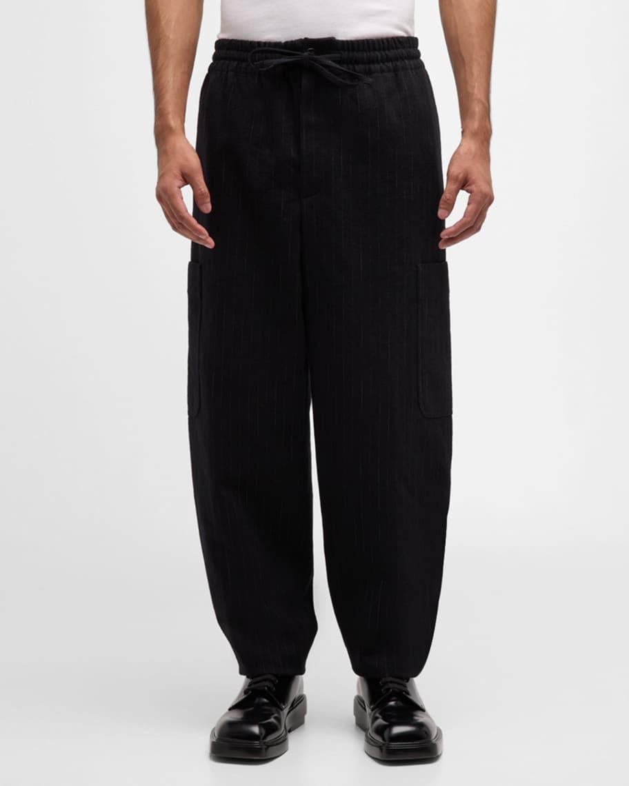 Mens Striped Cargo Jogger Pants Product Image