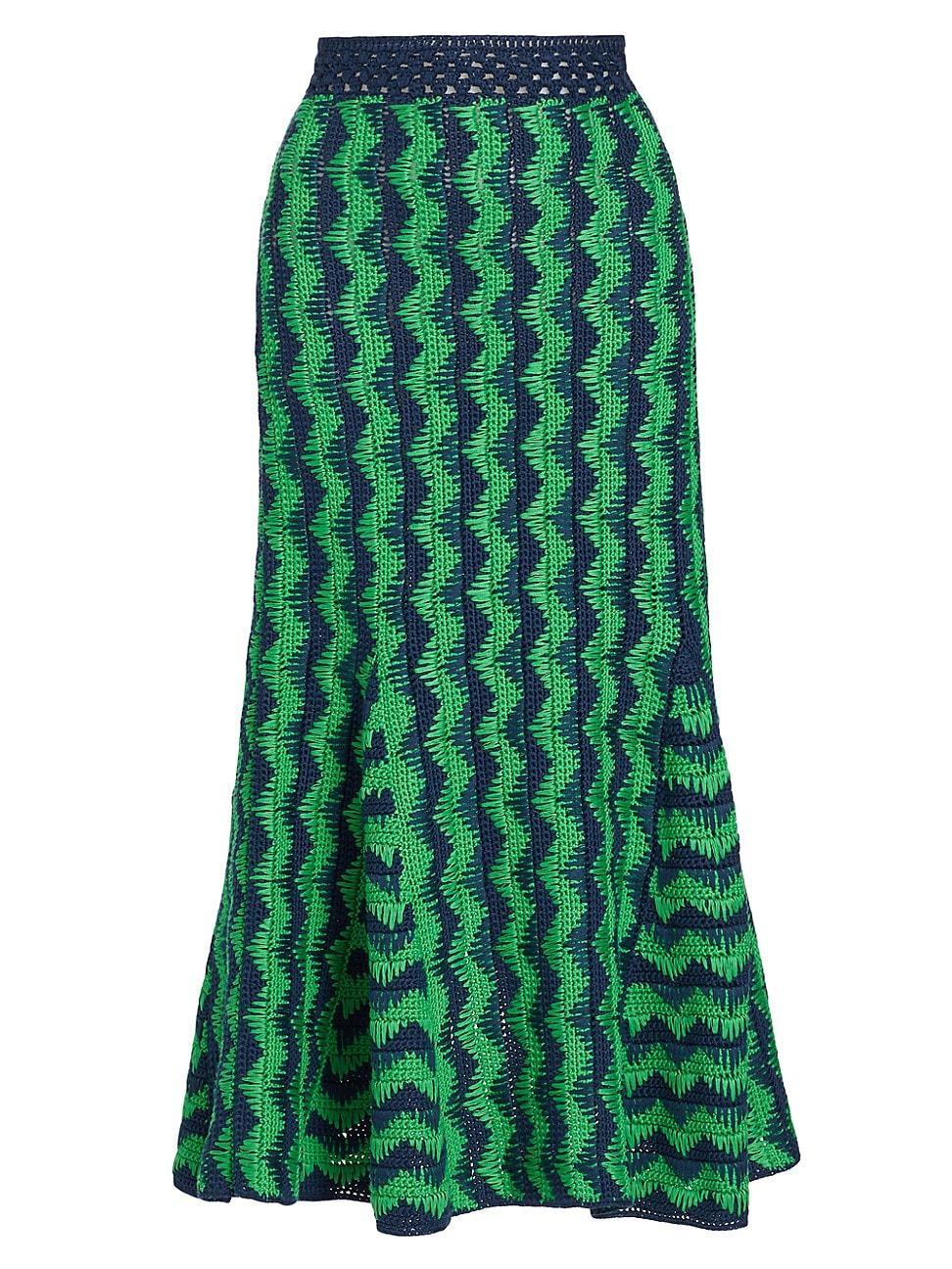 Womens Ocean Zigzag Midi-Skirt Product Image