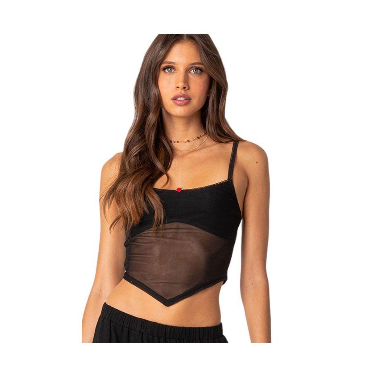 Womens Cressida sheer mesh tank top Product Image