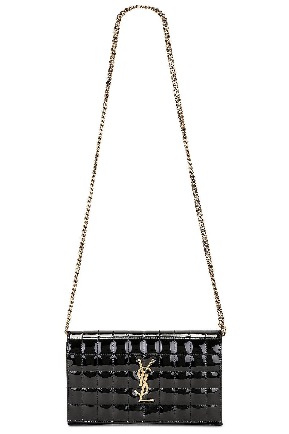 Saint Laurent Classic Cassandre Chain Wallet Bag in Black Product Image