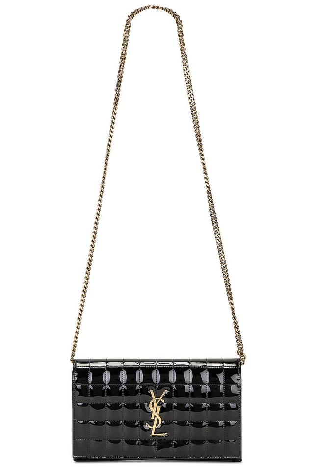 Saint Laurent Classic Cassandre Chain Wallet Bag in Black Product Image