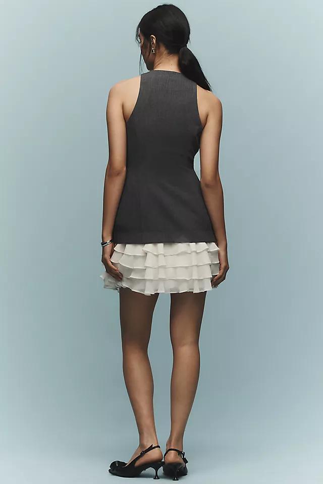 By Anthropologie Sleeveless Ruffled Twofer Mini Dress Product Image