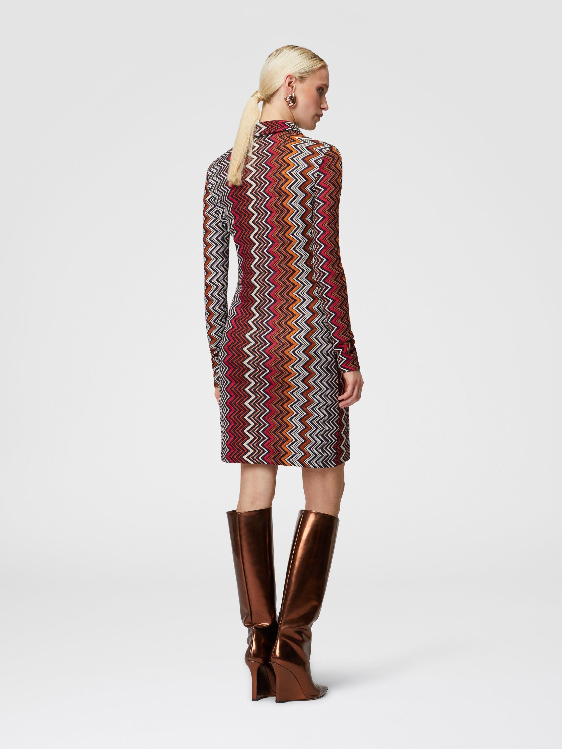 Polo cut dress in viscose and zigzag wool Product Image