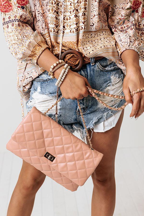 Graceful Gala Quilted Clutch In Blush Product Image