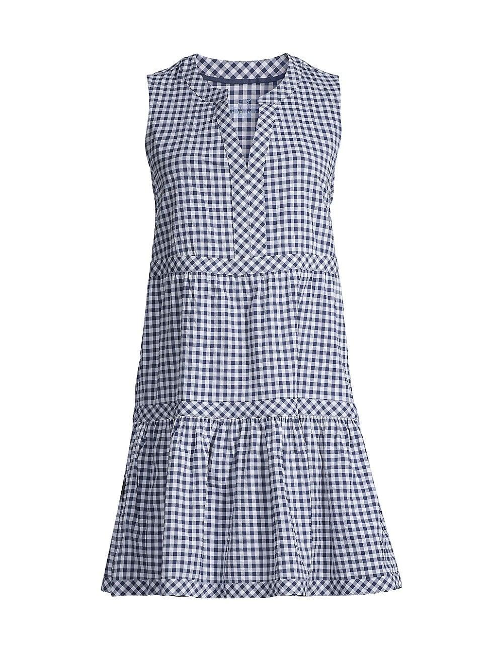 Vineyard Vines Harbor Tiered Dress (Gingham /White) Women's Clothing Product Image