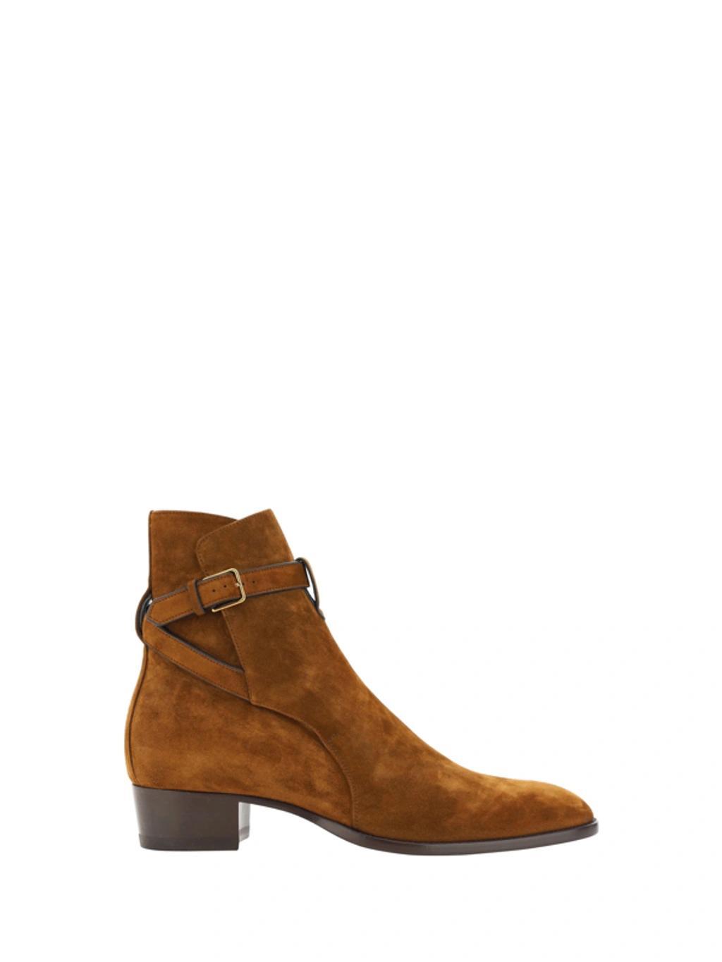 SAINT LAURENT Wyatt Ankle Boots In Brown product image