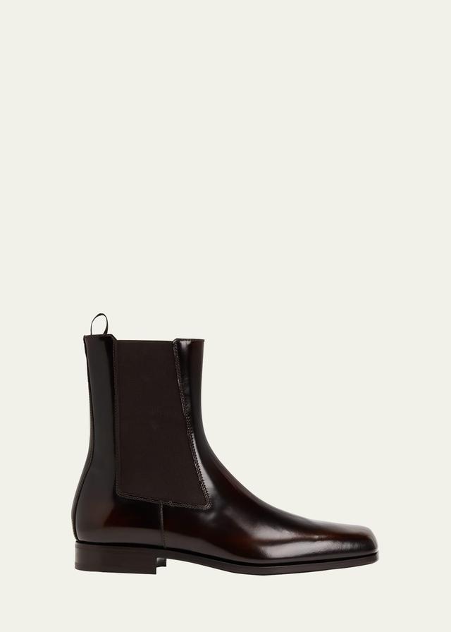 Mens Square-Toe Leather Chelsea Boots Product Image
