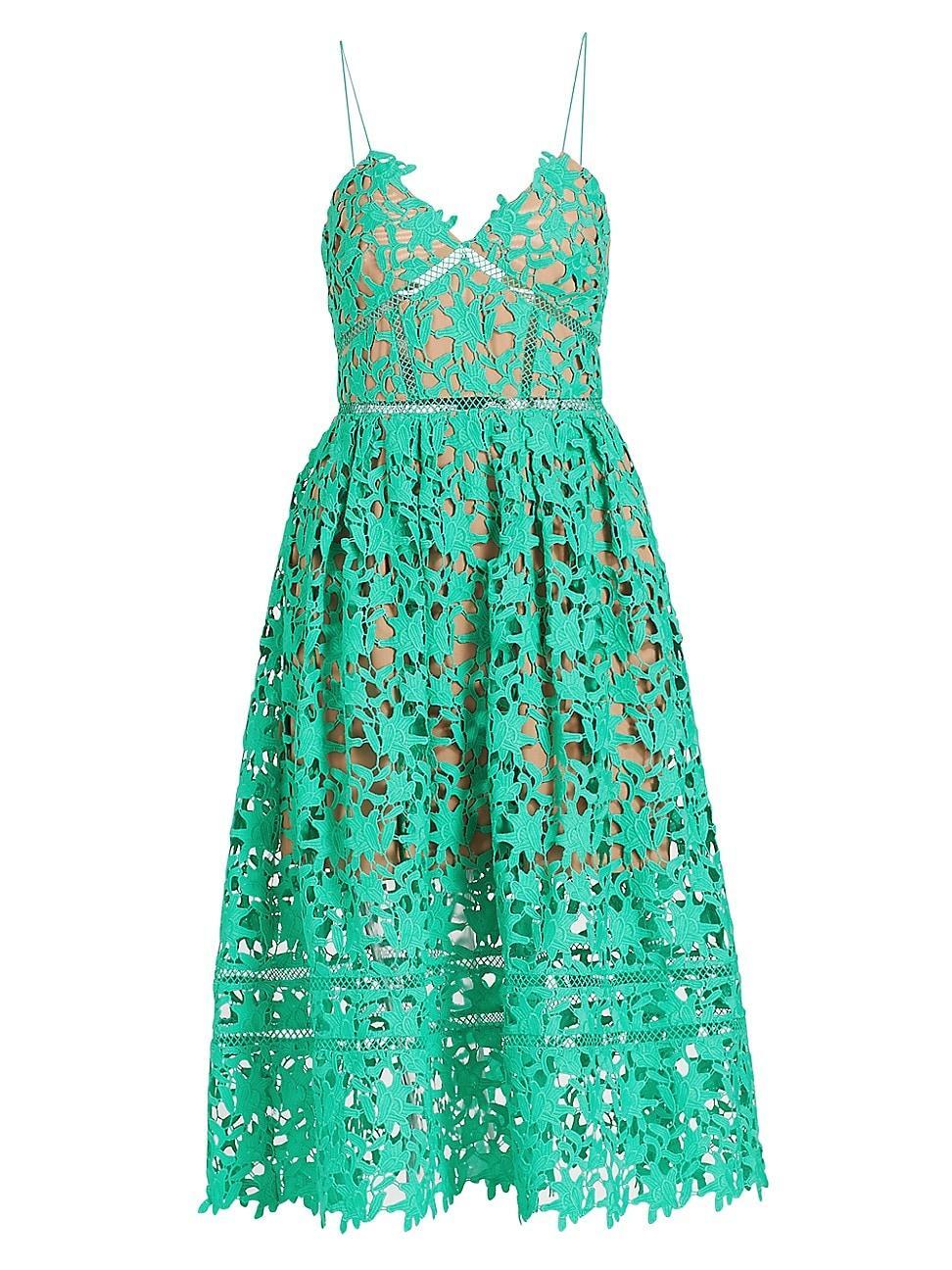 Womens Embroidered Fit & Flare Midi-Dress Product Image