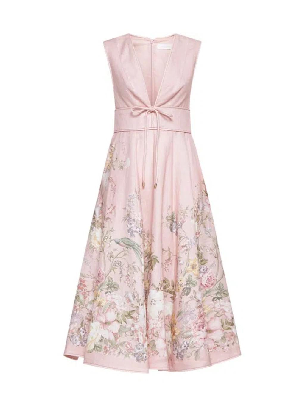 Waverly Plunge Midi Dress In Pink product image